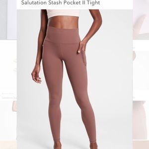 Athleta Salutation Stash Pocket 2 Hearth Rose